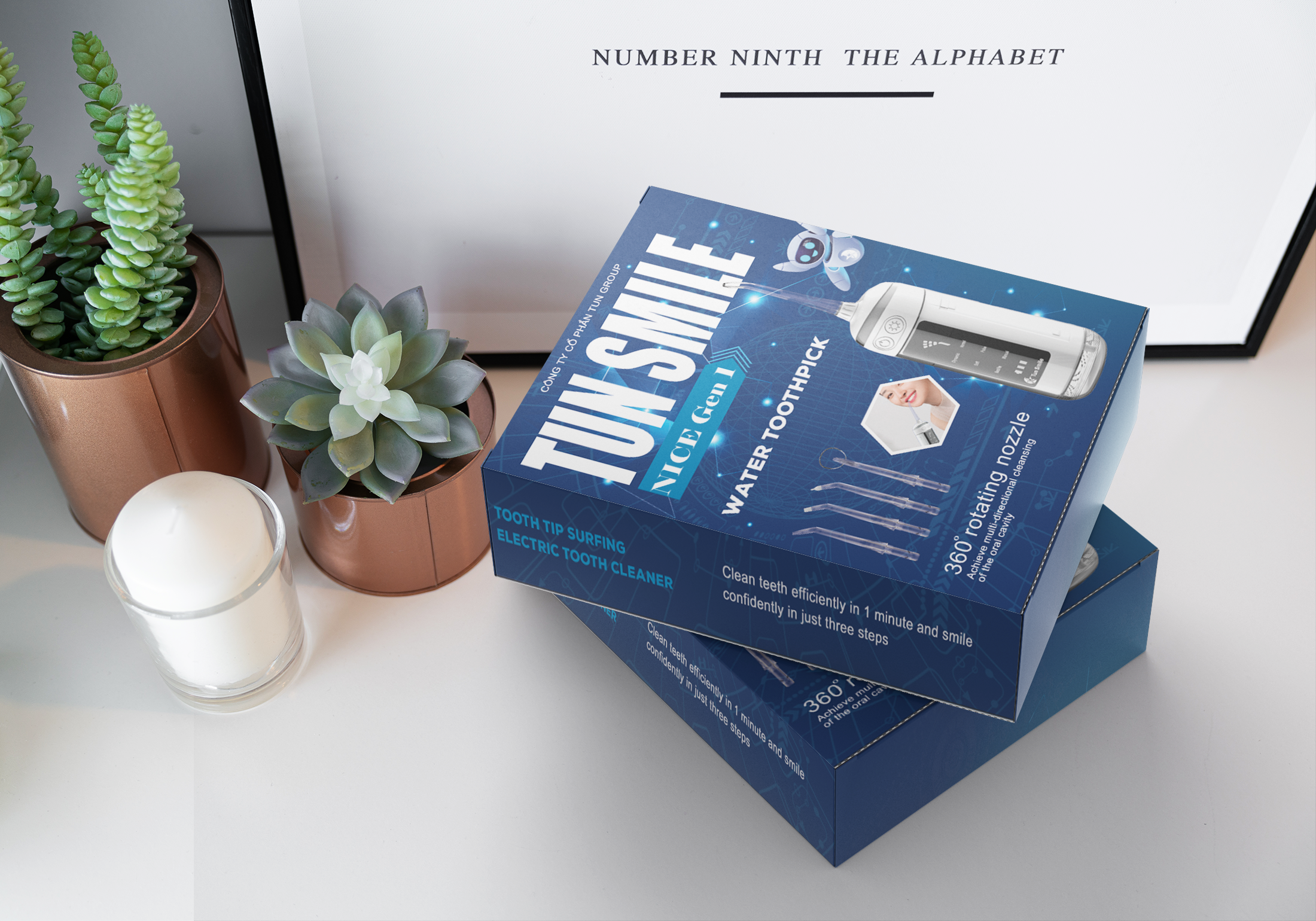 hộp sp trên bàn .